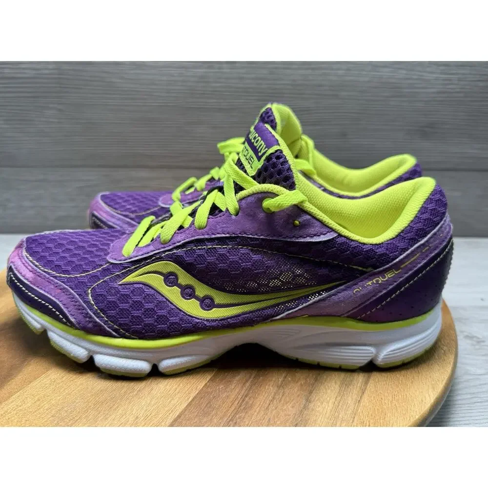 Saucony Outduel 15146-3 Shoes, Women’s Size 8 Purple Neon Green/ Yellow
